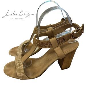 Lola Cruz Revolve Women's Cream Heeled Sandals 38